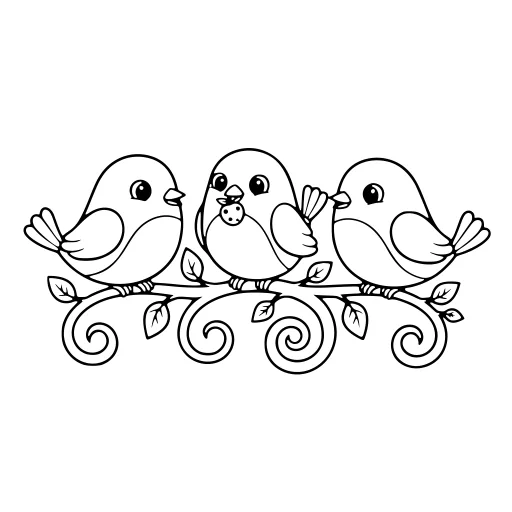 Bright Bird Day coloring page. A bright bird day with big, simple shapes that are easy to fill.
