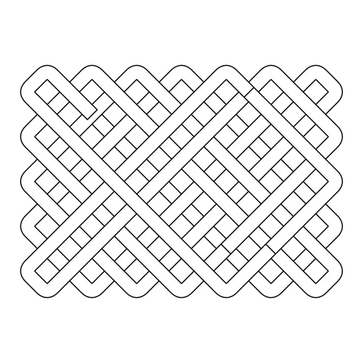 Wide Knotwork Panel coloring page. A woven knotwork panel: one ribbon looping over and under itself.